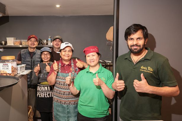 Owner Lilly (in green) with the staff at Hong Thai