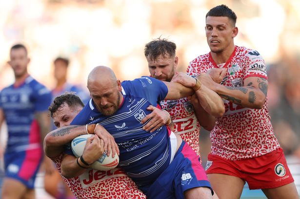 Hull FC's Liam Watts in action.