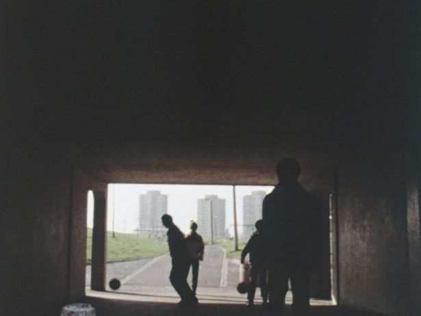 A game of football in an underpass in South Manchester. December 21, 1973