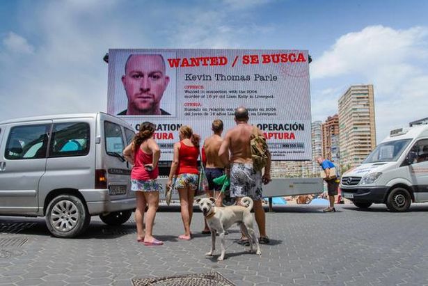 A billboard featuring the face of Merseyside's most wanted Kevin Parle was driven around Spain in a bid to track him down