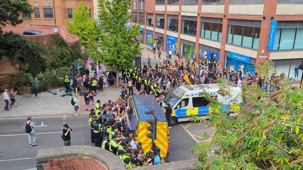 Protesters in Bristol city centre 