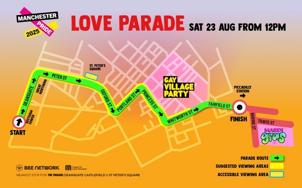 Manchester Pride Parade route 2025
