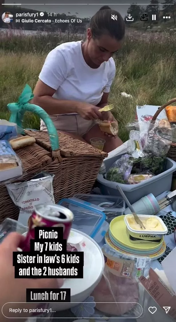 Paris Fury’s extravagant 17-person picnic