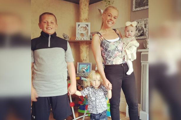 Rachael Kershaw, 41, pictured with her three children Jack, Bobby and Bessie