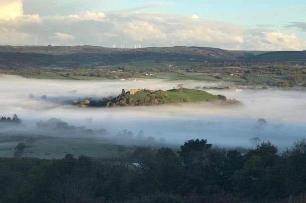 The Tywi Valley wrapped around Dryslwyn Castle in Carmarthenshire 