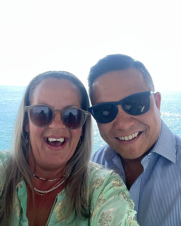 Lorraine stanley and fiance Mark in selfie with sunglasses