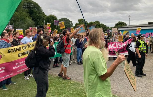 Protestors gathered in The Meadows