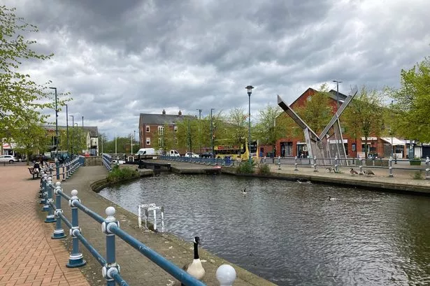 Canal running through Stalybridge town centre