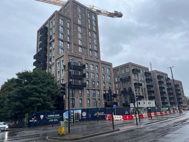 The unfinished Boatyard development on Bath Road in Totterdown
