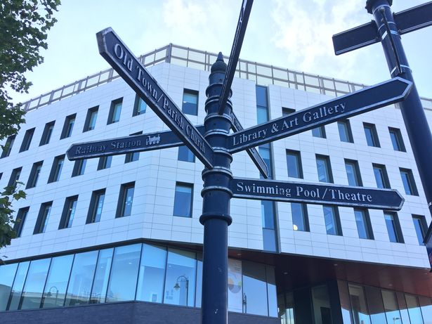 Outside the Tameside One building, Tameside council's HQ