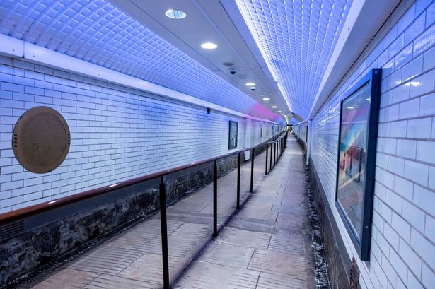 The Water Street pedestrian tunnel leading to James Street Station