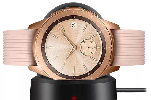 The watch comes with a charging dock