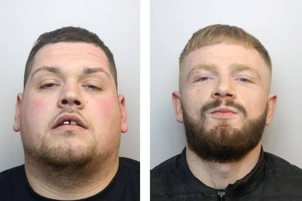 Custody images of two men