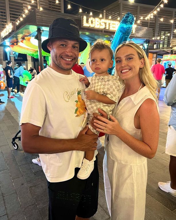 Perrie Edwards and Alex Oxlade Chamberlain with their son