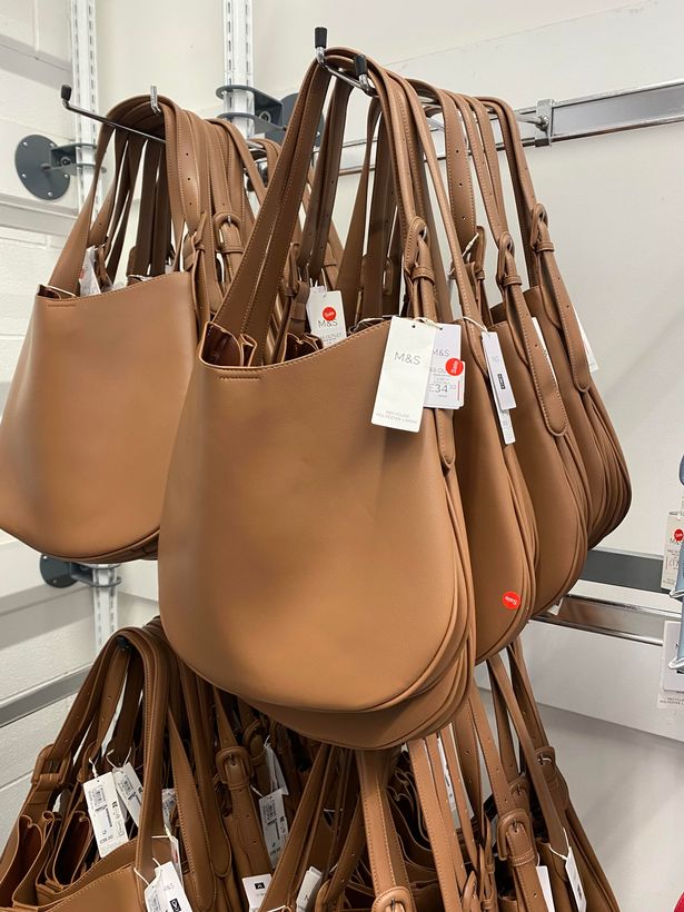 Brown tote bags at the M&S Outlet store
