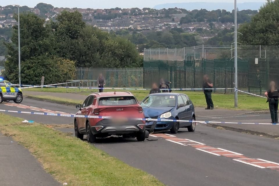 Crash involving scrambler and two cars in Derry.