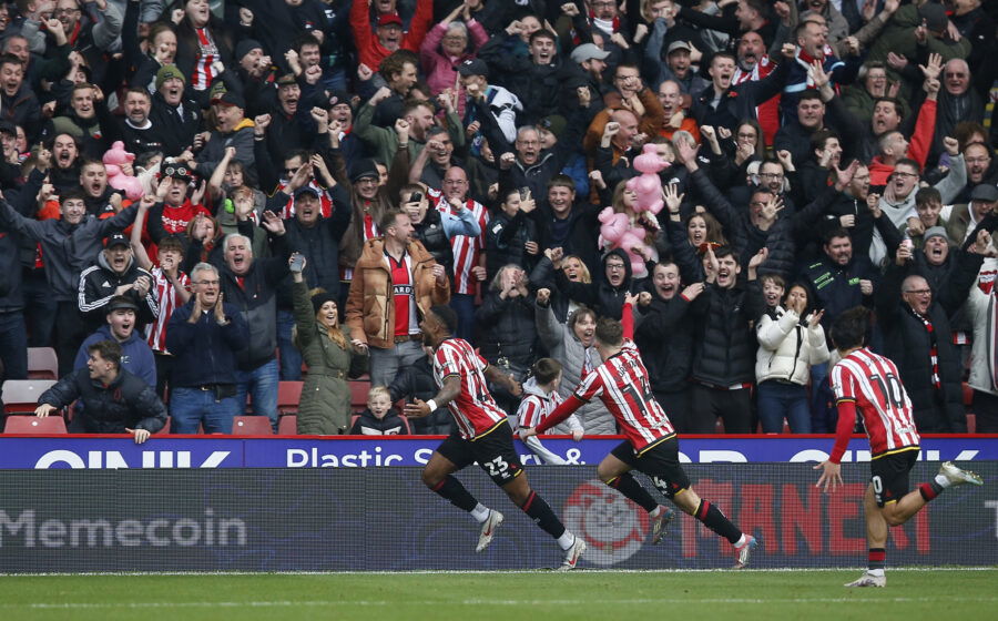 SUFC - sheffield united striker tyrese campbell celebrates