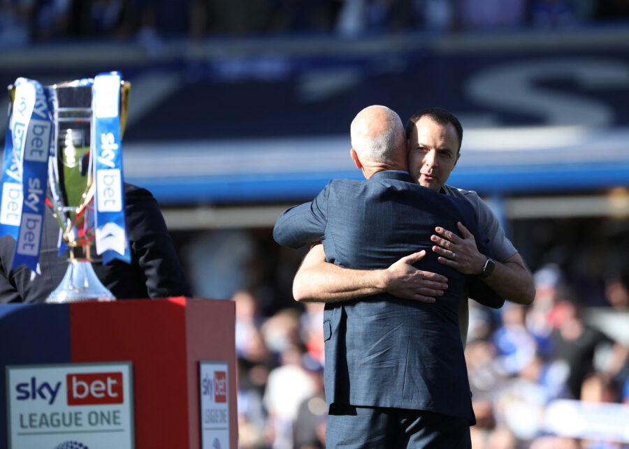BCFC - Birmingham City owner and manager Tom Wagner and Chris Davies embrace