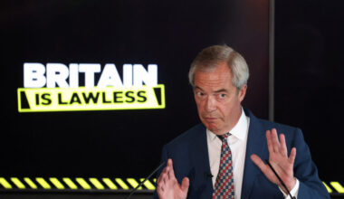 Reform UK news conference with leader Farage in London