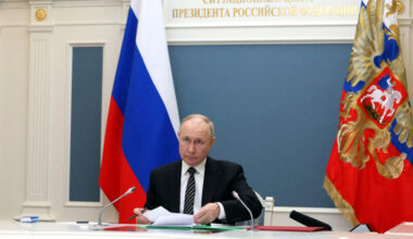 FILE PHOTO: Russian President Putin inspects an exercise to test delivering a massive retaliatory nuclear strike, via a vi...