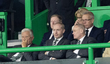 Celtic fans chant 'sack the board' as they vent their fury towards club chiefs during Kairat clash