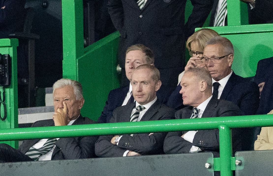 Celtic fans chant 'sack the board' as they vent their fury towards club chiefs during Kairat clash