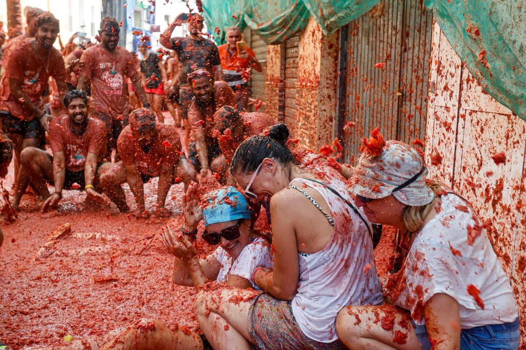 The annual 'La Tomatina' food fight festival in Bunol, near Valencia, Spain, August 27, 2025.