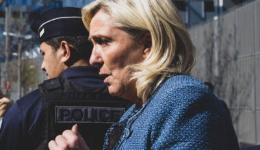 Marine Le Pen leaves the Paris court after the verdict of the trial on suspicion embezzlement of European public funds