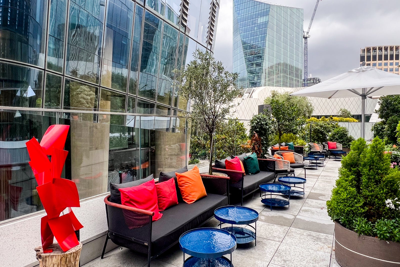 Terrace at Bankside Hotel London. 