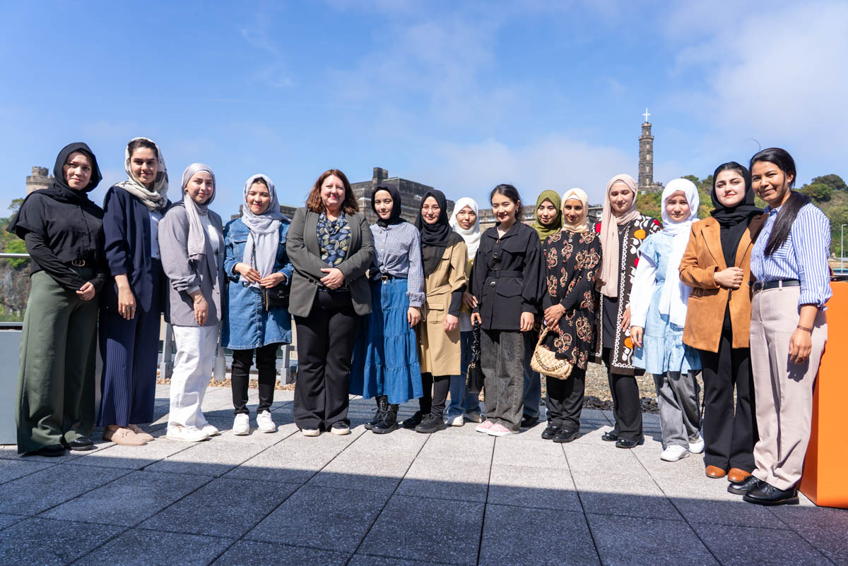 Afghan students celebrating a year of living and studying in Scotland