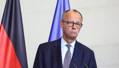German Chancellor Merz attends a press conference, in Berlin