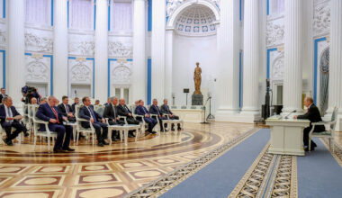 Russia's President Putin meets senior officials in Moscow