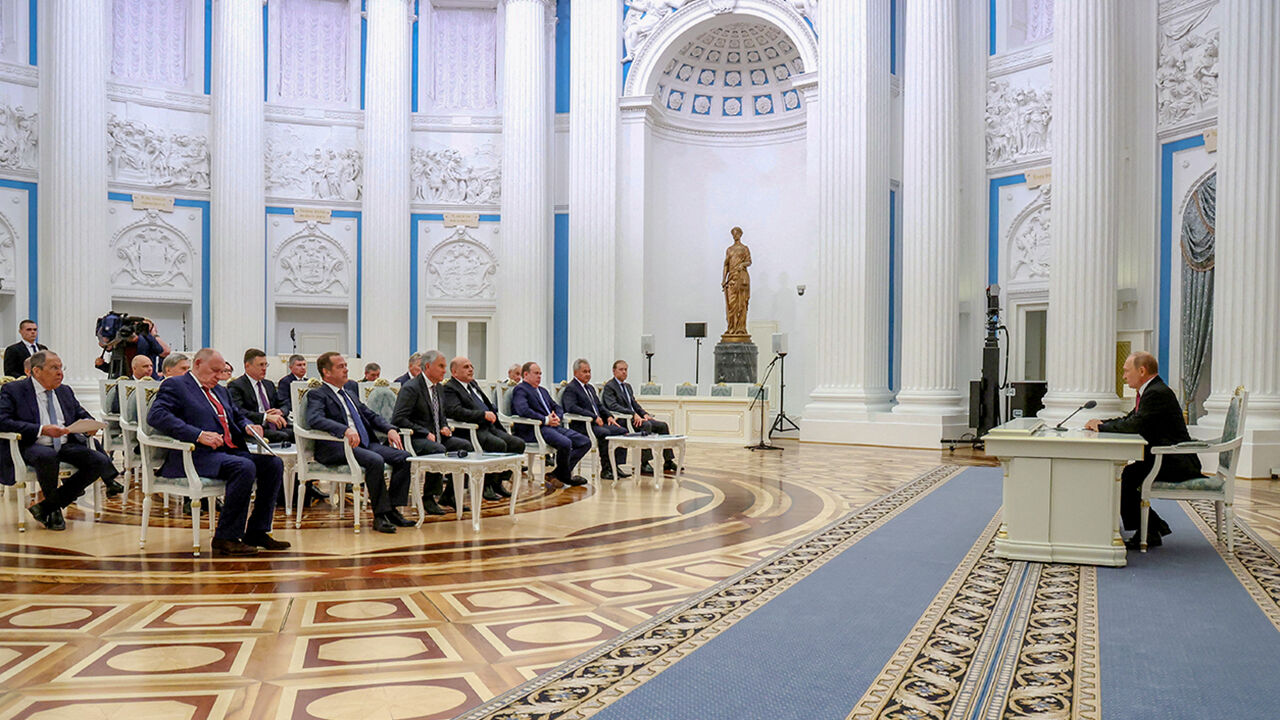 Russia's President Putin meets senior officials in Moscow