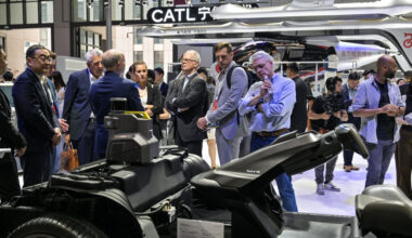 Leaps and bounds: People visit the booth of Chinese battery giant CATL during the 21st Shanghai International Automobile Industry Exhibition on April 24 at the National Exhibition and Convention Center in Shanghai.