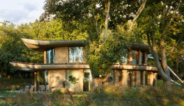 An unusual leaf-shaped house hidden away in the Cotswold countryside