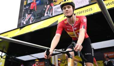 BREST, FRANCE - JULY 27: Teuntje Beekhuis of Netherlands and Team Uno-X Mobility prior to the 4th Tour de France Femmes 2025, Stage 2 a 110.4km stage from Brest to Quimper / #UCIWWT / on July 27, 2025 in Brest, France. (Photo by Szymon Gruchalski/Getty Images)