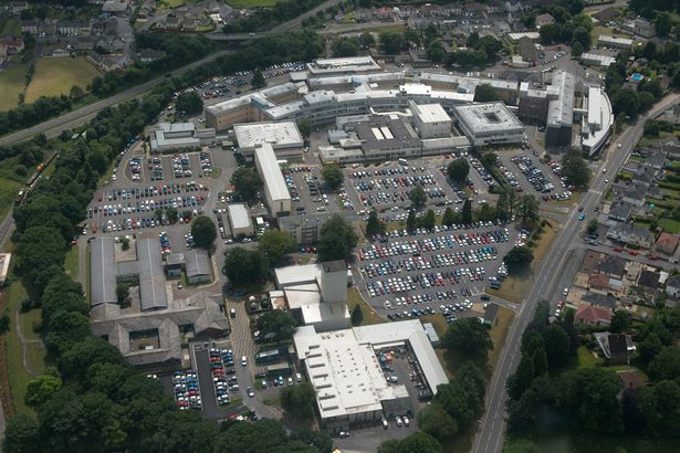 An aerial view of Glangwili Hospital in Carmarthen