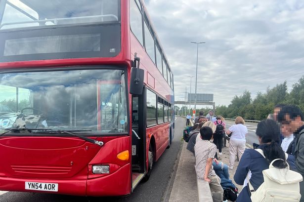 The replacement bus service suffered a fault on the motorway