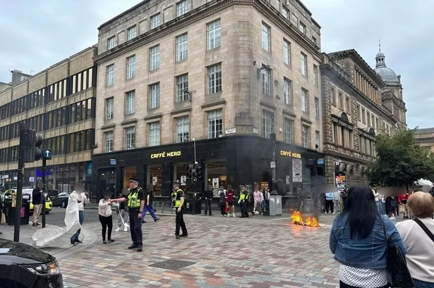 The scene in Glasgow city centre