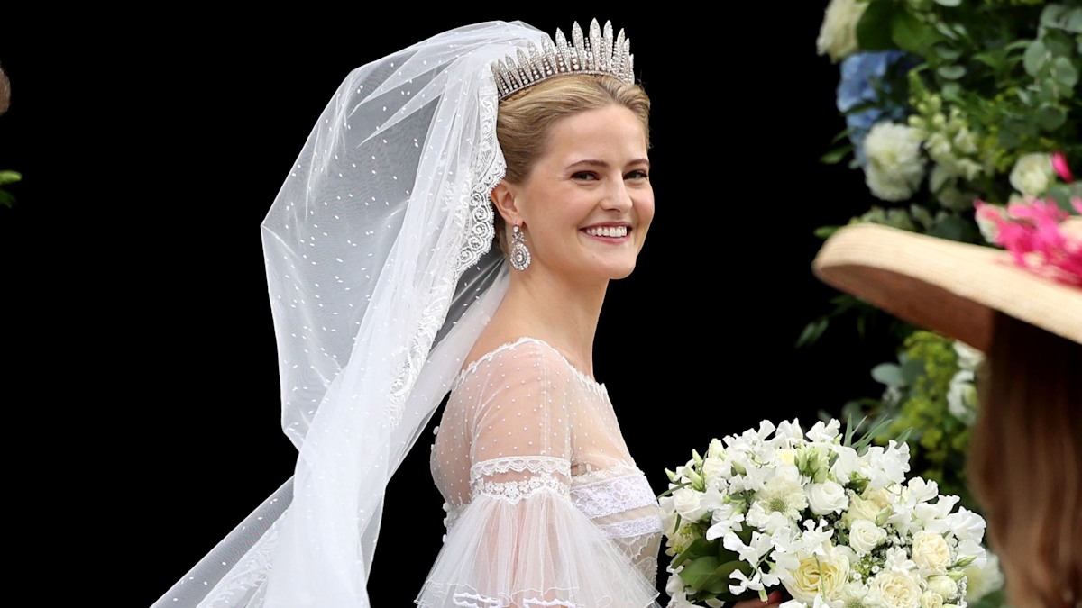 Princess Marie Caroline dazzles in showstopping crown and sheer lace dress for her wedding