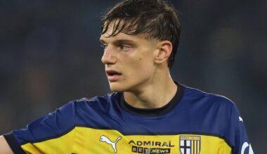 Rome, Italy. 28th Apr, 2025. Giovanni Leoni of Parma seen during Italian football championship Serie A Enilive 2024-2025 derby match between SS Lazio Vs Parma Calcio 1913 at Stadio Olimpico. Final result of the match Lazio 2 : 2 Parma (Photo by Marco Iaco