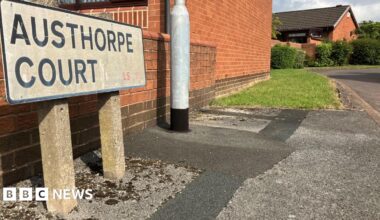 A street sign for Austhorpe Court.