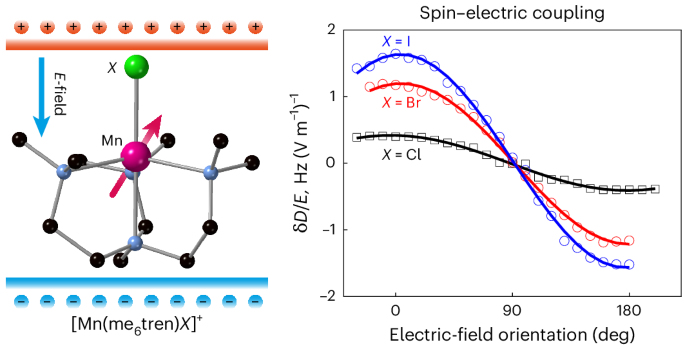 Chemical tuning of quantum spin–electric coupling in molecular magnets