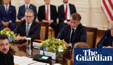 EU leaders present united front for ceasefire in Ukraine and 'pressure on Russia' – video | US news