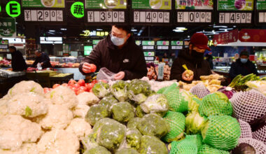 Consumers shop for goods in a supermarket in Shijiazhuang, North China’s Hebei Province. Photo: VCG