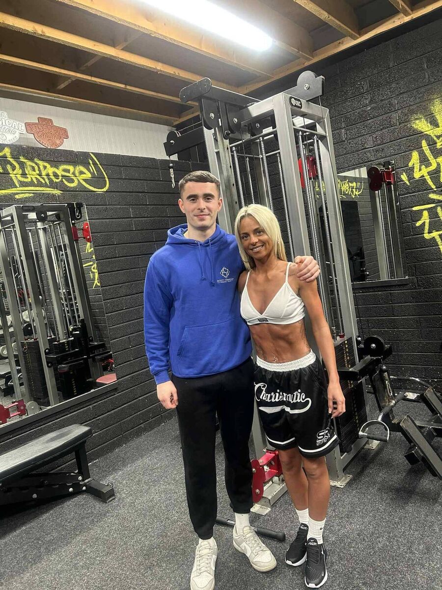 Personal trainer Scott Hannigan with his cousin Katie Cooper at JC Fitness Gym in Churchfield Business Park.