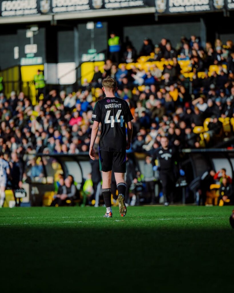 Will Wright playing for Salford City (Photo via Wright on Instagram)