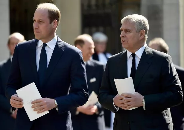 Prince Andrew with his nephew Prince William in 2017 