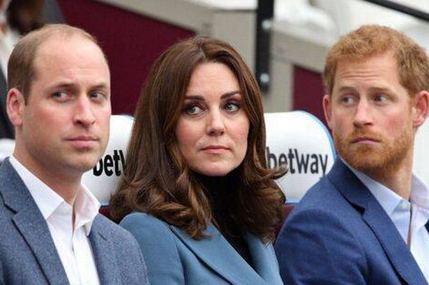 Prince Harry with Prince William and Princess Kate