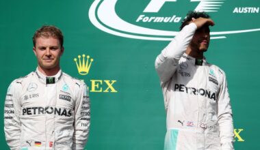 The 2016 United States Grand Prix podium